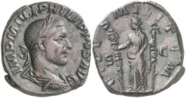 (244-245 d.C.). Filipo I. Sestercio. (Spink 8994) (Co. 59) (RIC. 172a). 18,51 g. EBC-.