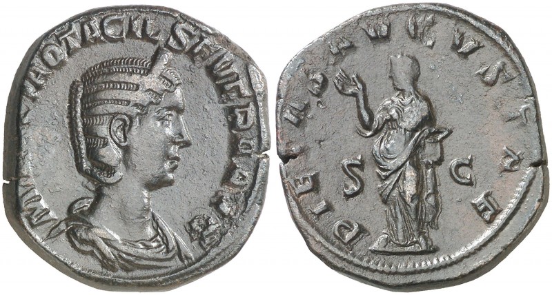(245-247 d.C.). Otacilia Severa. Sestercio. (Spink 9168) (Co. 46) (RIC. 208a). 2...