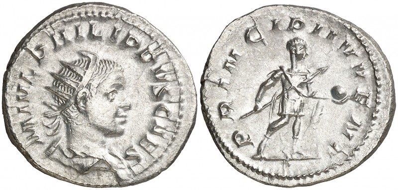 (245-246 d.C.). Filipo II. Antoniniano. (Spink 9242) (S. 54) (RIC. 216c). 4,09 g...