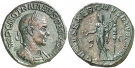 (250-251 d.C.). Trajano Decio. Sestercio. (Spink 9404) (Co. 66 var) (RIC. 119a). 22,74 g. Campos repasados. (EBC-).