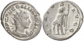 (253-255 d.C.). Galieno. Antoniniano. (Spink 10411) (S. 1288a) (RIC. 181). 3,31 g. EBC-.