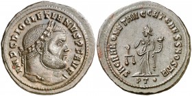 (300-303 d.C.). Diocleciano. Ticinum. Follis. (Spink 12821) (Co. 436) (RIC. 45a). 9,65 g. EBC.