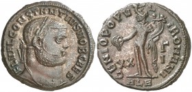 (301 d.C.). Constancio I, Cloro. Alejandría. Follis. (Spink 14076) (Co. 89) (RIC. 33a). 9,88 g. EBC.