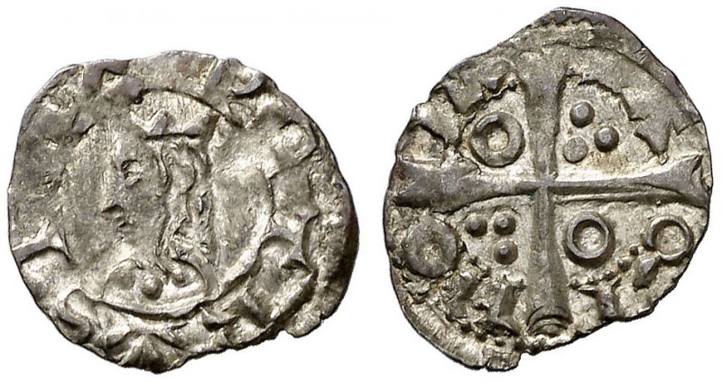 Pere III (1336-1387). Barcelona. Òbol. (Cru.V.S. 419 var) (Cru.C.G. 2240 var). 0...