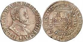 1593. Felipe II. Amberes. Jetón. (D. 3330 var). 4,92 g. Rara. MBC+.
