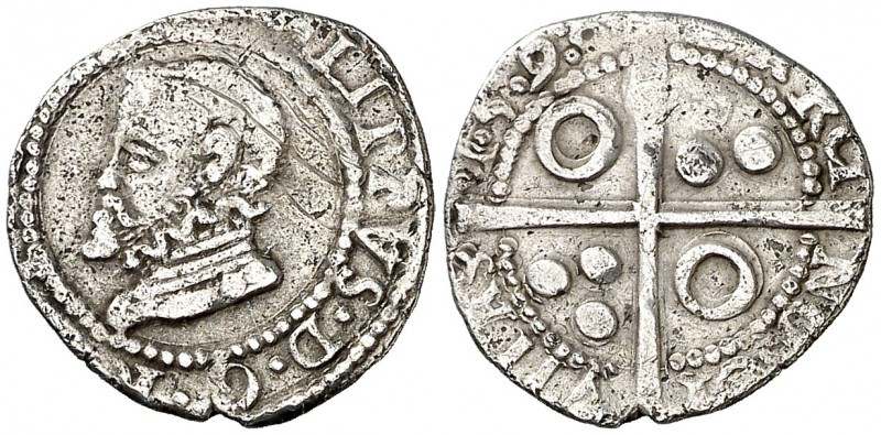 1599. Felipe III. Barcelona. 1/2 croat. (AC. tipo 80, falta año) (Cru.C.G. tipo ...