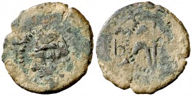 1634. Felipe IV. Valencia. 1 diner. (AC. 34) (Cru.C.G. falta). 0,95 g. El 6 de la fecha tumbado. Rara. BC+.