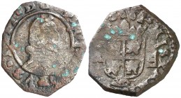 1661. Felipe IV. MD (Madrid). A. 8 maravedís. (AC. 352). 1,82 g. Acuñada a martillo. Oxidaciones. Escasa. BC/BC+.