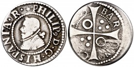 1(6)53. Felipe IV. Barcelona. 1 croat. (AC. 667) (Cru.C.G. 4414l). 2,62 g. MBC-.