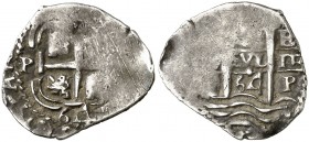 1664. Felipe IV. Potosí. E. 1 real. (AC. 766). 1,90 g. Doble fecha. MBC.