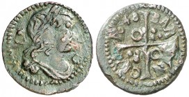 1648. Guerra dels Segadors. Barcelona. 1 diner. (AC. 30) (Cru.C.G. 4559). 0,88 g. Lluís XIV. Escasa. MBC.