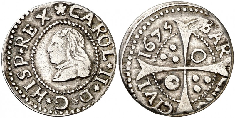 1675. Carlos II. Barcelona. 1 croat. (AC. 205.1) (Cru.C.G. 4904f). 2,69 g. MBC.