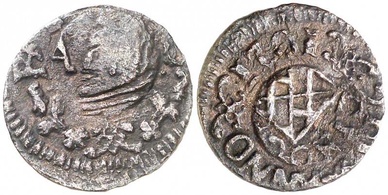 1711. Carlos III, Pretendiente. Barcelona. 1 ardit. 1,11 g. Falsa de época. La f...