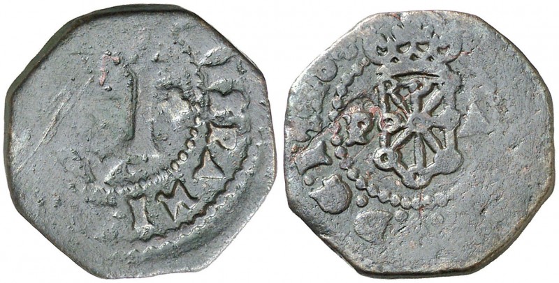 1728. Felipe V. Pamplona. 1 maravedí. (AC. 33). 3,71 g. BC/BC+.