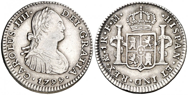 1799. Carlos IV. México. FM. 1 real. (AC. 441). 3,34 g. Buen ejemplar. MBC+.