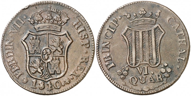 1810. Fernando VII. Catalunya (Reus o Tarragona). 6 cuartos. (AC. 16). 13,23 g. ...