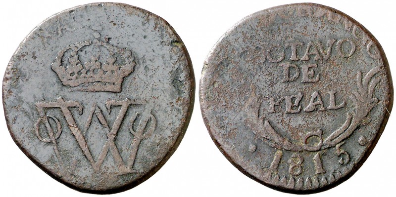 1815. Fernando VII. Durango. 1 octavo de real. (AC. 74). 5,89 g. CU. BC.