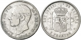 1882*1882. Alfonso XII. MSM. 5 pesetas. (AC. 51). 24,60 g. BC.