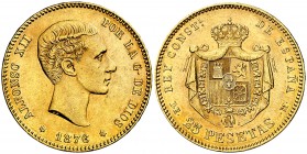 1876*1876. Alfonso XII. DEM. 25 pesetas. (AC. 67). 8,06 g. EBC-.