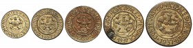 1937. Menorca (Baleres). 5, 10, 25 céntimos, 1 y 2,50 pesetas. (AC. 20 a 24). 5 monedas, serie completa. MBC/EBC-.