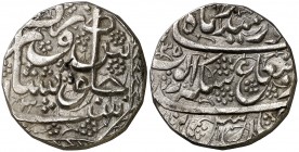 AH 1235/3 (1819). Afganistán. Ayyub Shah. Peshawar. 1 rupia. (Kr. 733) (S. Album 3135). 10,56 g. AG. EBC-.