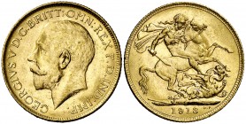 1913. Australia. Jorge V. P (Perth). 1 libra. (Fr. 40) (Kr. 29). 7,97 g. AU. Leves golpecitos. MBC+/EBC-.