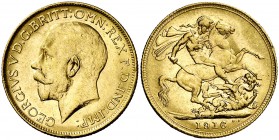 1916. Australia. Jorge V. P (Perth). 1 libra. (Fr. 40) (Kr. 29). 7,97 g. AU. MBC+/EBC-.