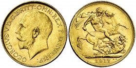 1917. Australia. Jorge V. P (Perth). 1 libra. (Fr. 40) (Kr. 29). 7,97 g. AU. Rayitas. MBC+/EBC-.