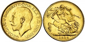1919. Australia. Jorge V. P (Perth). 1 libra. (Fr. 40) (Kr. 29). 7,96 g. AU. MBC+/EBC-.