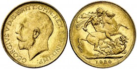 1920. Australia. Jorge V. P (Perth). 1 libra. (Fr. 40) (Kr. 29). 7,97 g. AU. MBC+/EBC-.