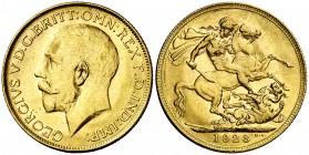 1923. Australia. Jorge V. P (Perth). 1 libra. (Fr. 40) (Kr. 29). 8 g. AU. Golpecitos. MBC+/EBC-.