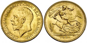 1931. Australia. Jorge V. P (Perth). 1 libra. (Fr. 40) (Kr. 29). 8 g. AU. Golpecitos. EBC-.