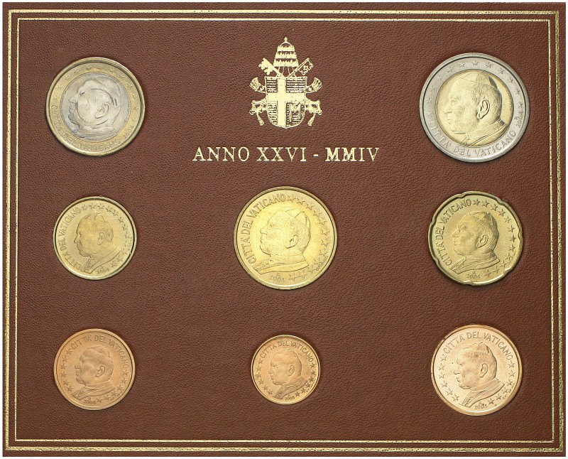 2004. Vaticano. Juan Pablo II. (Kr. MS110). Carterita oficial con la serie del E...