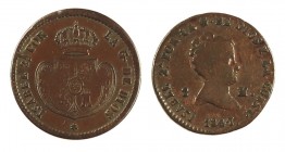 1847 y 1853. Isabel II. Segovia. 2 maravedís y 1 décima de real. Lote de 2 monedas. A examinar. BC/MBC.