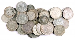s. XIX-XX. Lote de 46 monedas de diversos países, algunas en plata. A examinar. BC/S/C.