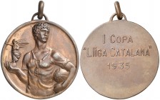 1935. Catalunya. Medalla. (Cru.Medalles 1752a). 16,65 g. Ø35 mm. Cobre. Con anilla. EBC.