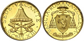 1963. Vaticano. Sede Vacante. Medalla. 8 g. AU. Proof.