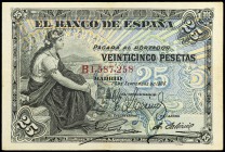 1906. 25 pesetas. (Ed B98a) (Ed. 314a). 24 de septiembre. Serie B. MBC.