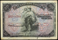 1906. 50 pesetas. (Ed. B99a) (Ed. 315a). 24 de septiembre. Serie B. BC+.