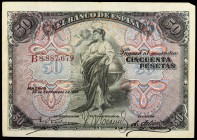 1906. 50 pesetas. (Ed. B99a) (Ed. 315a). 24 de septiembre. Serie B. MBC-.