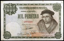 1946. 1000 pesetas. (Ed. D54) (Ed. 453). 19 de febrero, Vives. Manchitas. Raro. MBC-.
