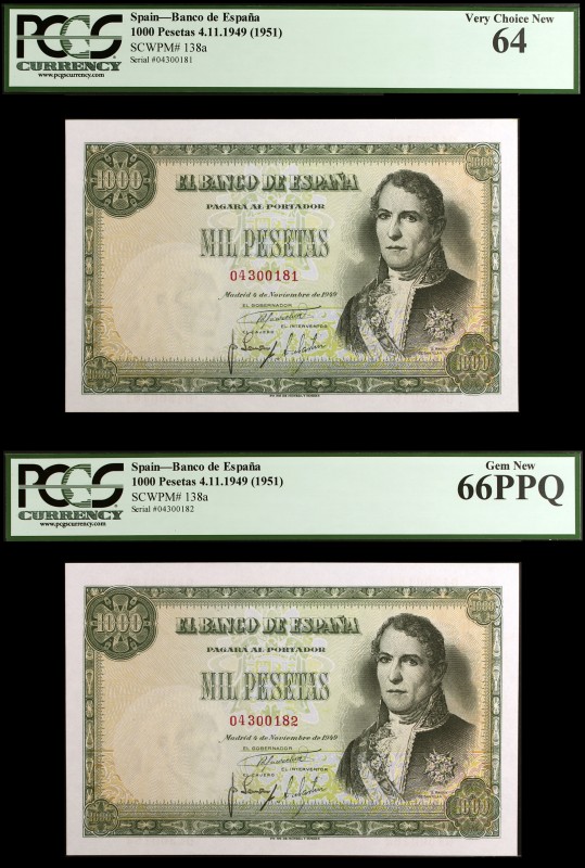 1949. 1000 pesetas. (Ed. D59) (Ed. 458). 4 de noviembre, Santillán. Pareja corre...