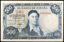 1954. 500 pesetas. (Ed. D69b) (Ed. 468b). 22 de julio, Zuloaga. Serie G. S/C.