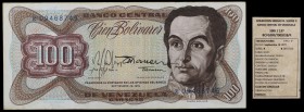 * 1979. Venezuela. Banco Central. BDDK. 100 bolívares. (Pick 55f) (Sucre 100F/137). 18 de septiembre. Serie R de ocho dígitos. Billete firmado a mano ...