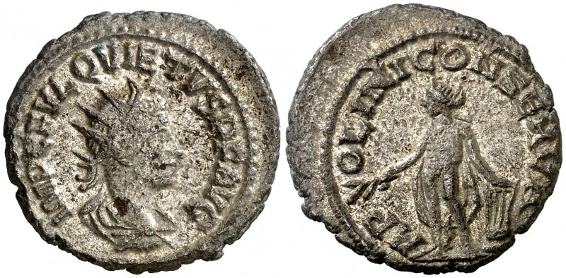 (260-261 d.C.). Quieto. Antoniniano. (Spink 10819) (S. 4) (RIC. 3). 4,52 g. Plat...