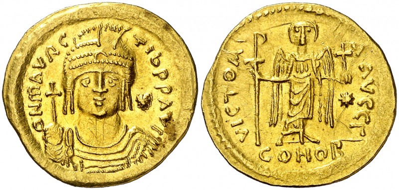 Mauricio Tiberio (582-602). Constantinopla. Sólido. (Ratto 1000 var) (S. 481). 4...