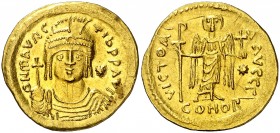Mauricio Tiberio (582-602). Constantinopla. Sólido. (Ratto 1000 var) (S. 481). 4,29 g. Rayitas. EBC-.