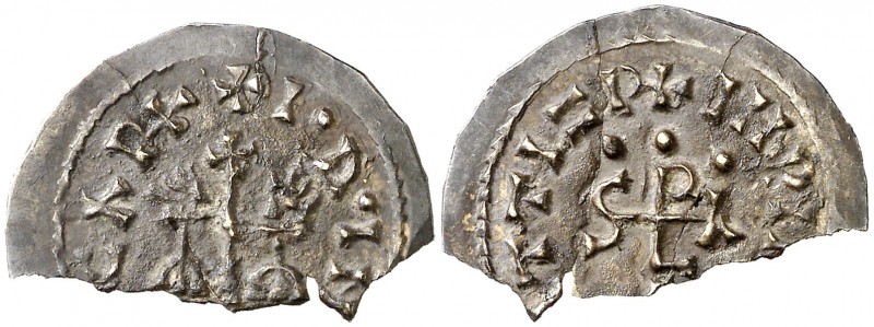 Egica y Wittiza (694-702). Ispali (Sevilla). Triente. (CNV. tipo 566) (R.Pliego ...