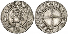 Alfons I (1162-1196). Provença. Ral coronat. (Cru.V.S. 170) (Cru.Occitània 96) (Cru.C.G. 2104). 0,77 g. Corona doble. Atractiva. Escasa así. MBC+.