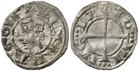 Pere I (1196-1213). Provença. Ral coronat. (Cru.V.S. 172 var) (Cru.Occitània 98 var) (Cru.C.G. 2114 var). 0,67 g. Corona doble. MBC/MBC+.